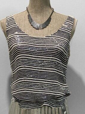 Armani Collezioni Sequins Sleeveless Top SZ medium